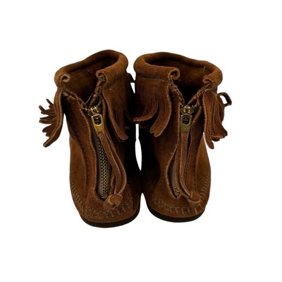 Fringe Ankle Suede Moccassin Vintage Made in USA Size 10 - Picture 5 of 8